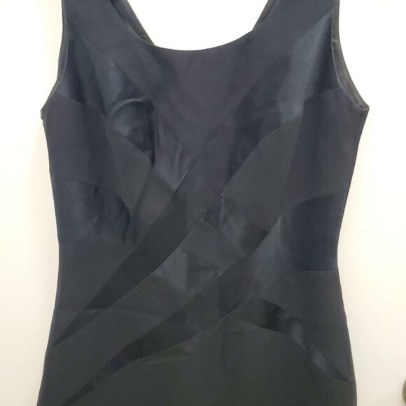 Andrea Polizzi for Rex Lester Women's Vintage Black Bandage‎ Wiggle Dress LBD 6 - Picture 2 of 4